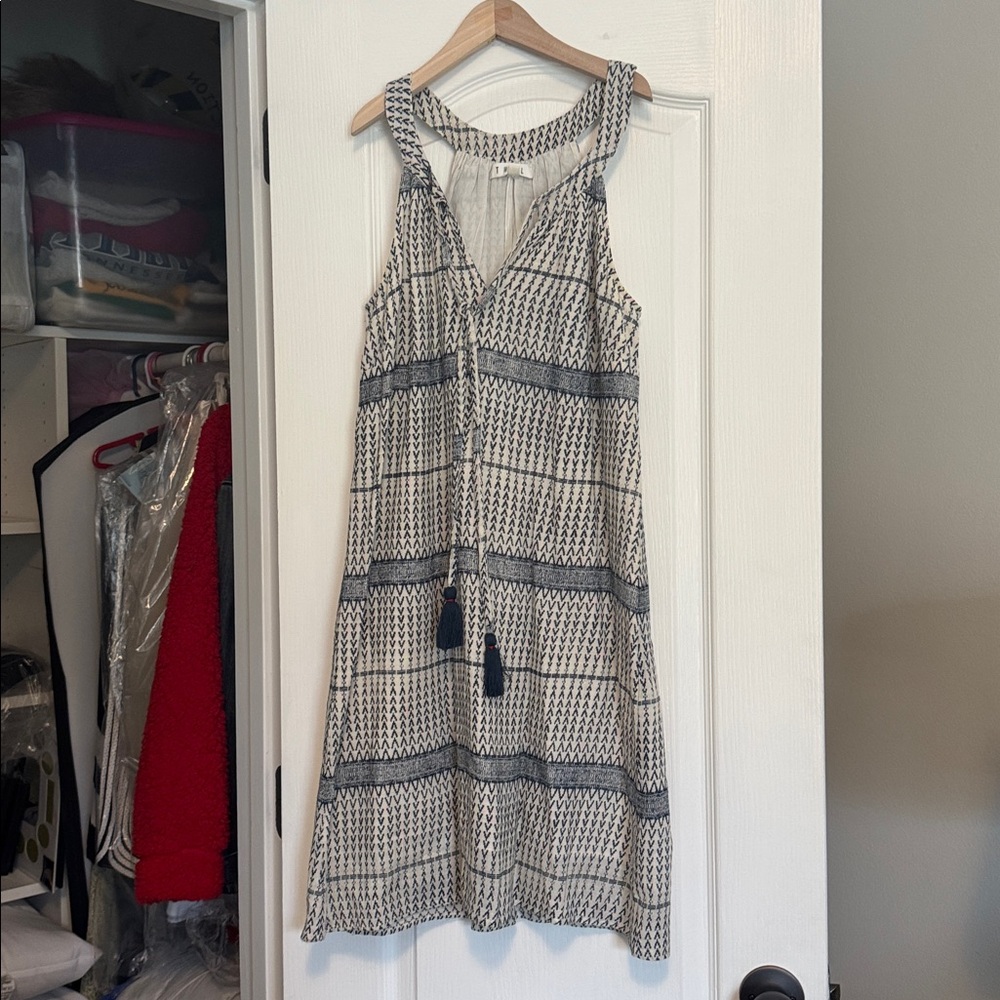 THML Blue and White Geometric Dress